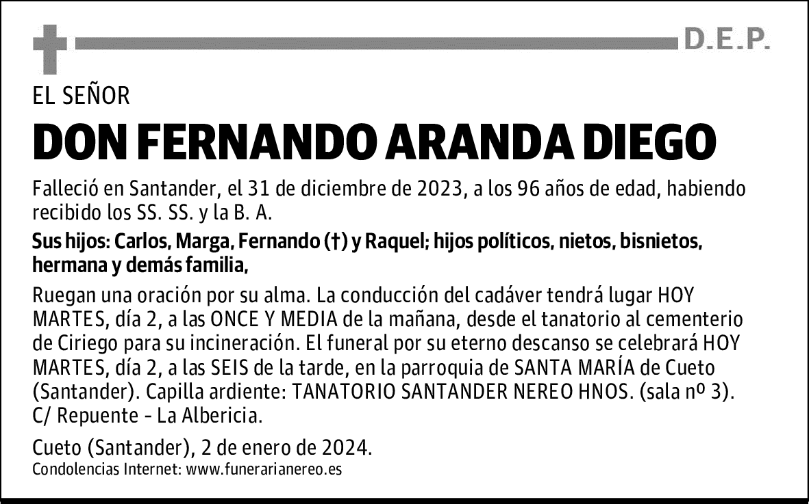 DON FERNANDO ARANDA DIEGO