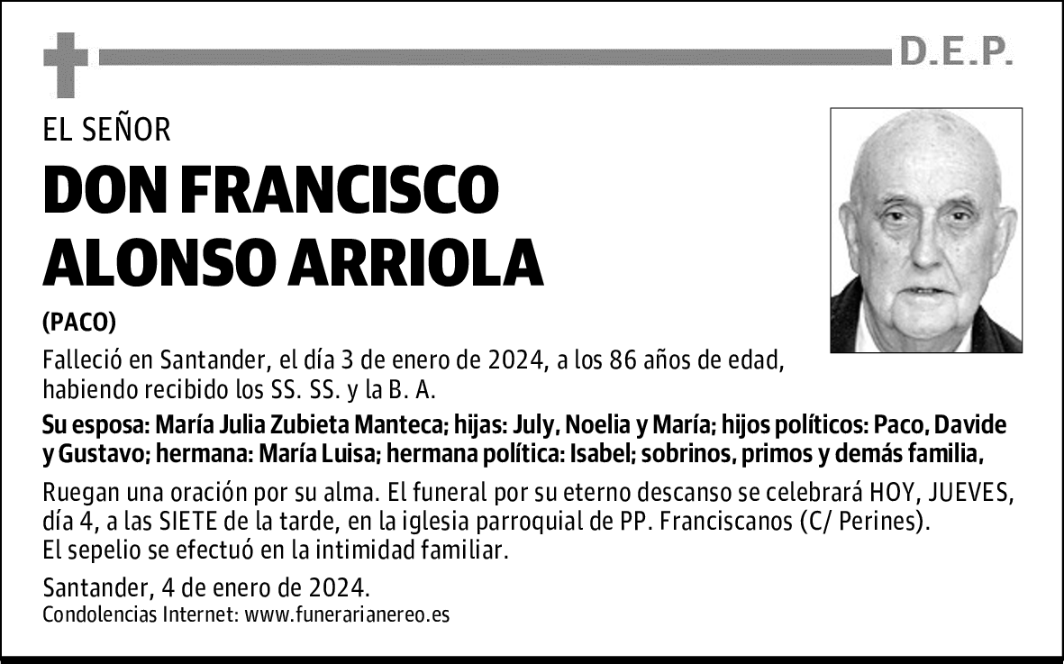 DON FRANCISCO ALONSO ARRIOLA