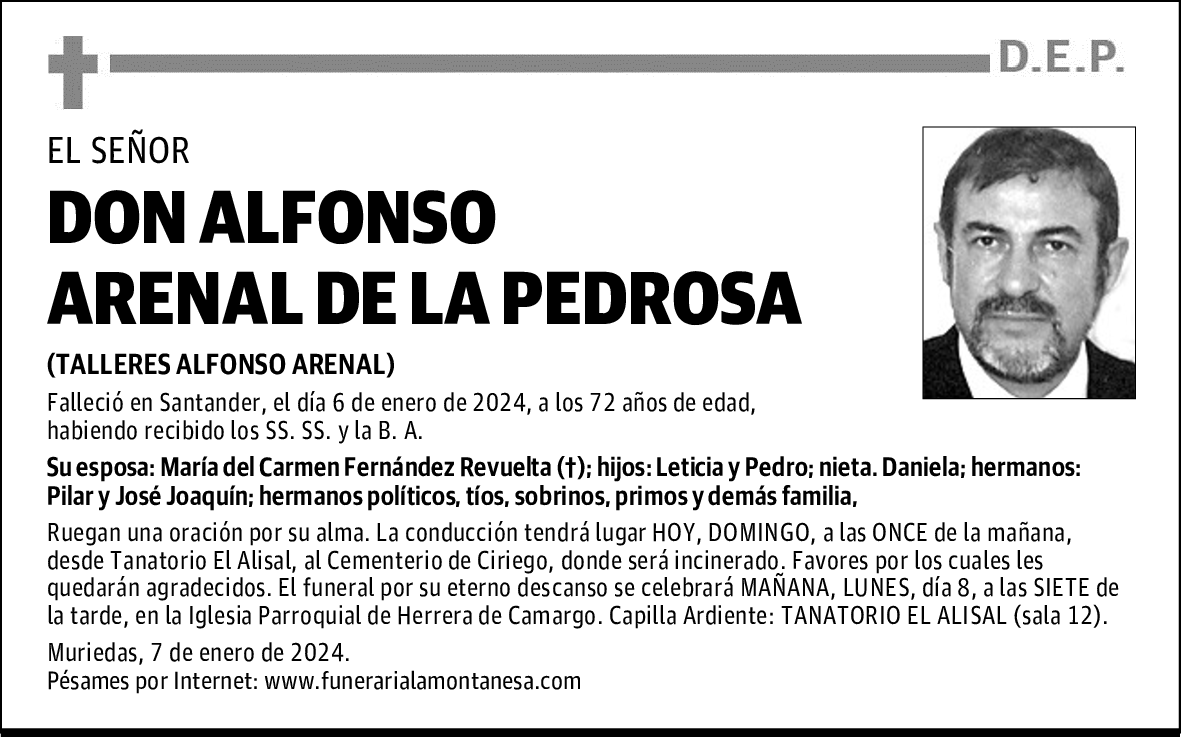 DON ALFONSO ARENAL DE LA PEDROSA