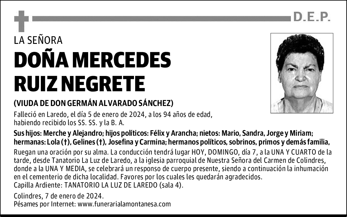 DOÑA MERCEDES RUIZ NEGRETE