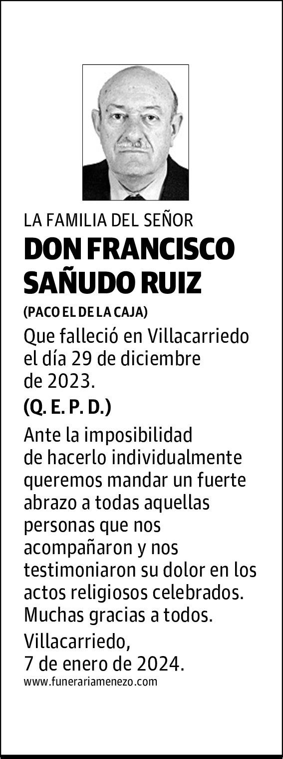 DON FRANCISCO SAÑUDO RUIZ