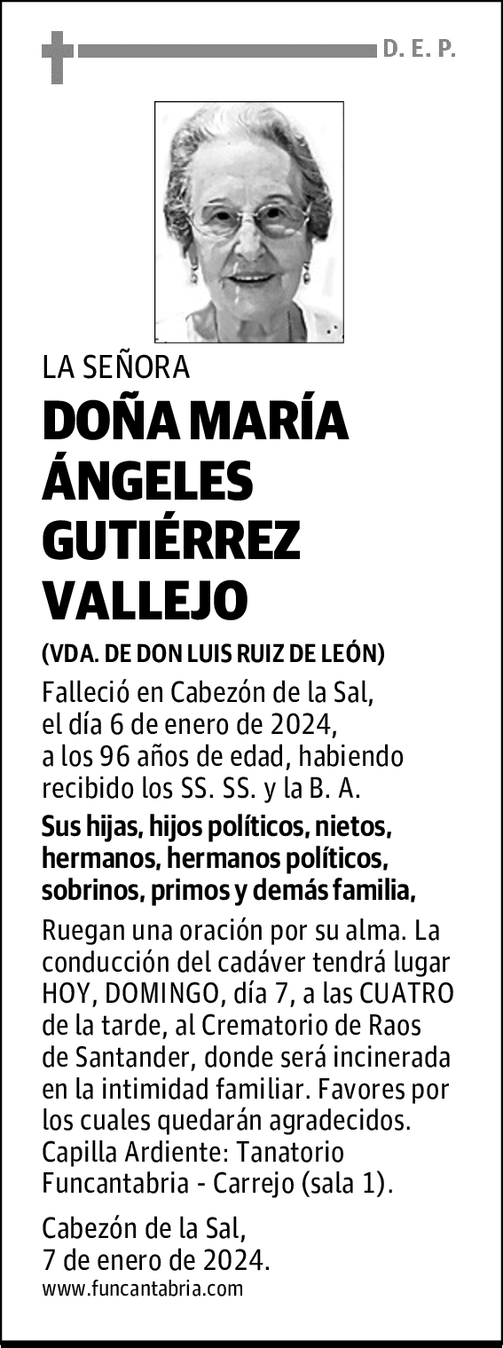 DOÑA MARÍA ÁNGELES GUTIÉRREZ VALLEJO