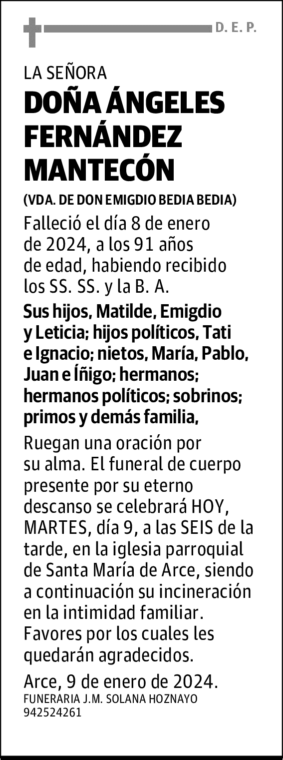DOÑA ÁNGELES FERNÁNDEZ MANTECÓN