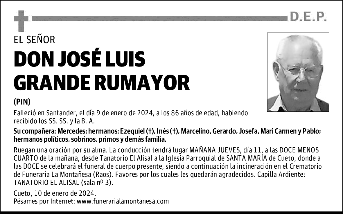DON JOSÉ LUIS GRANDE RUMAYOR
