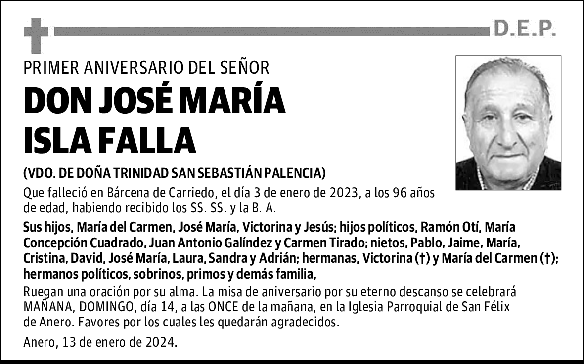 DON JOSÉ MARÍA ISLA FALLA