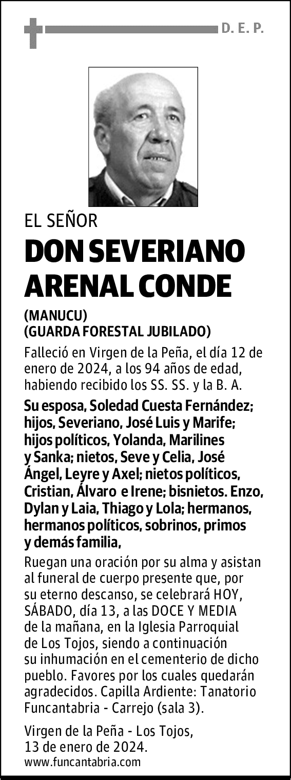 DON SEVERIANO ARENAL CONDE
