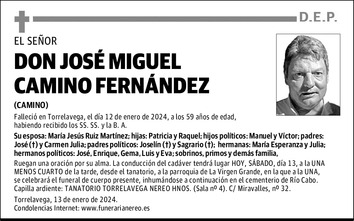 DON JOSÉ MIGUEL CAMINO FERNÁNDEZ