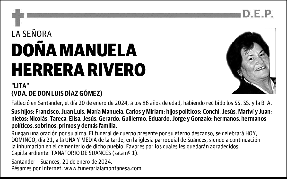 DOÑA MANUELA HERRERA RIVERO
