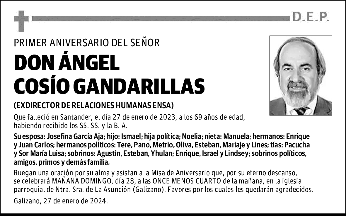 DON ÁNGEL COSÍO GANDARILLAS