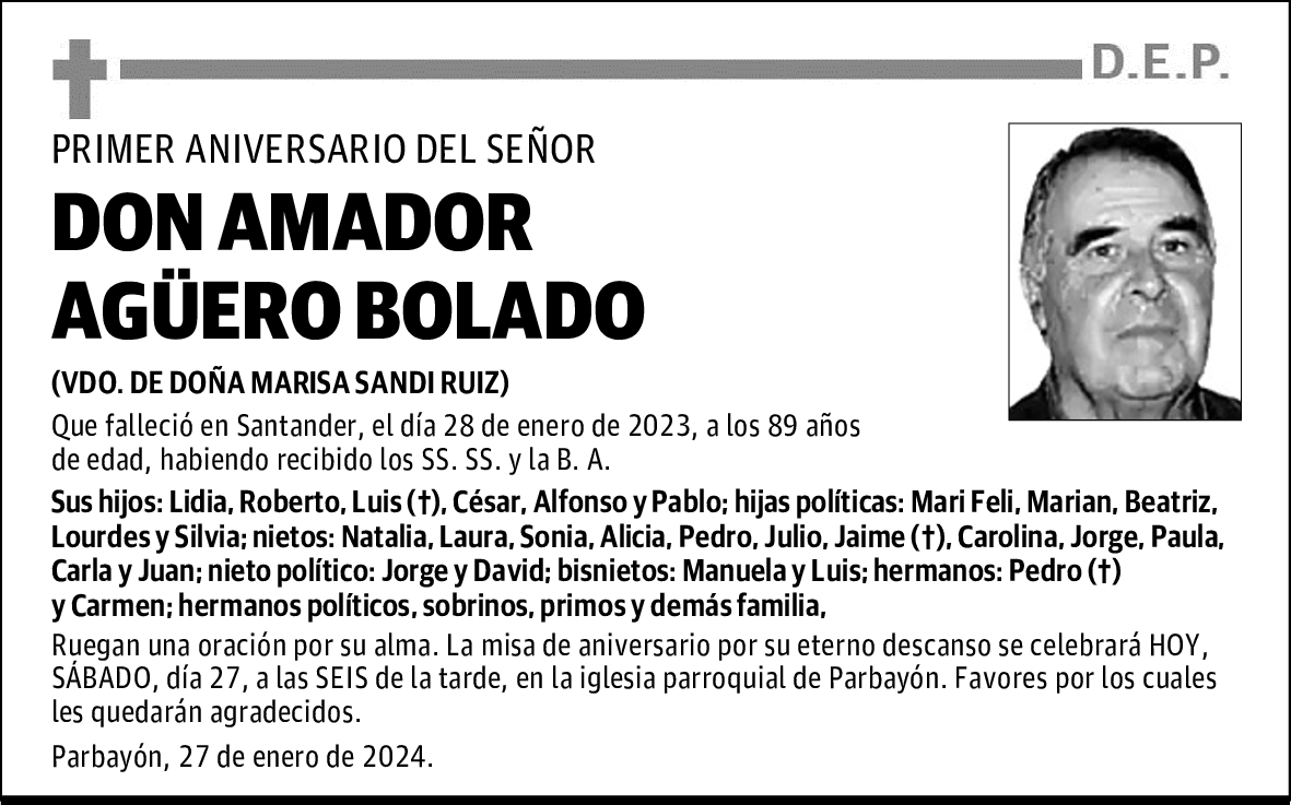 DON AMADOR AGÜERO BOLADO