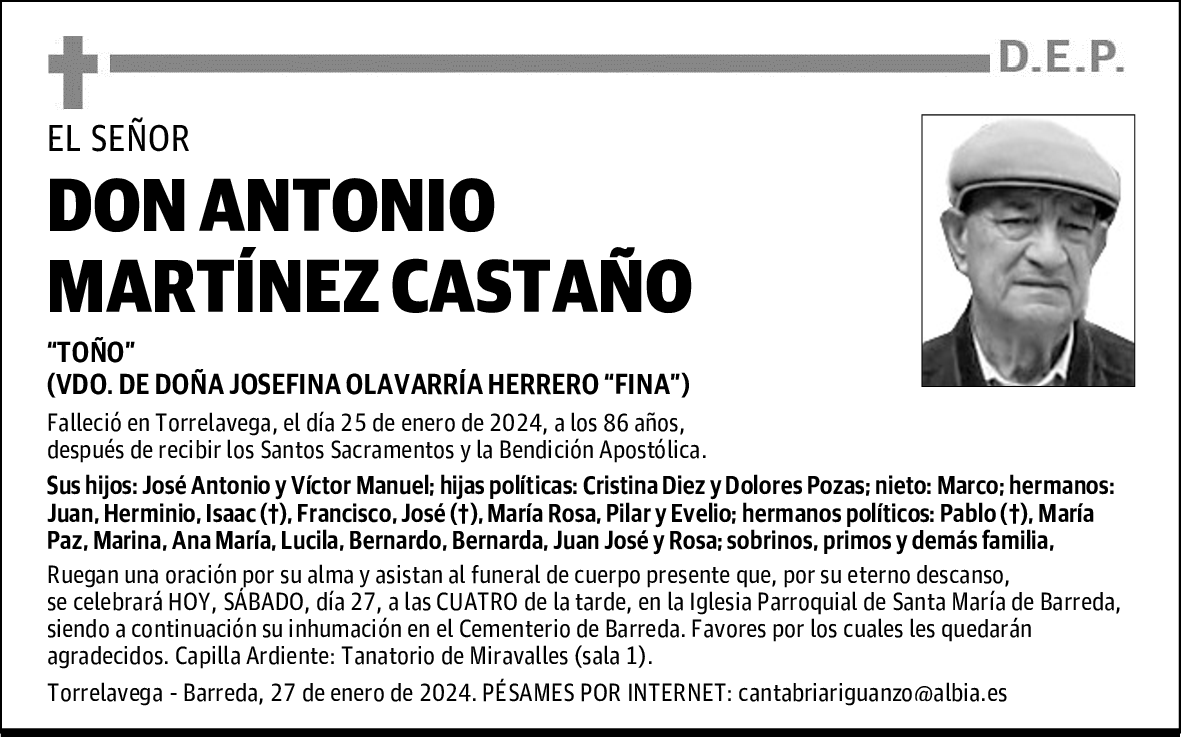 DON ANTONIO MARTÍNEZ CASTAÑO