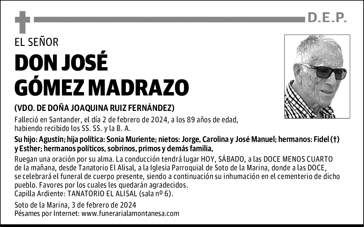 DON JOSÉ GÓMEZ MADRAZO