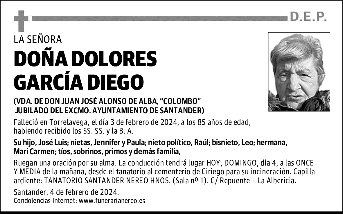 DOÑA DOLORES GARCÍA DIEGO