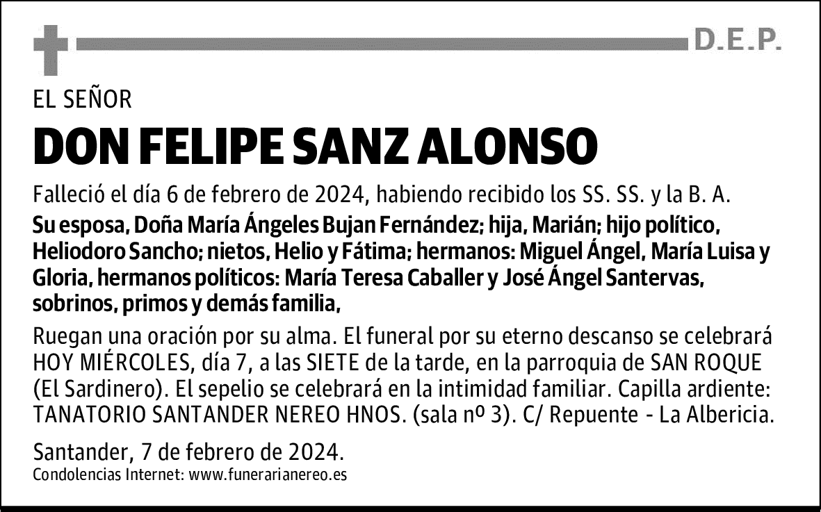 DON FELIPE SANZ ALONSO