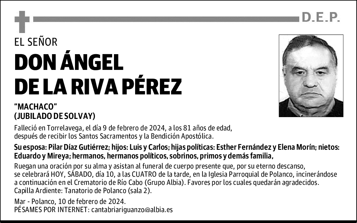 DON ÁNGEL DE LA RIVA PÉREZ