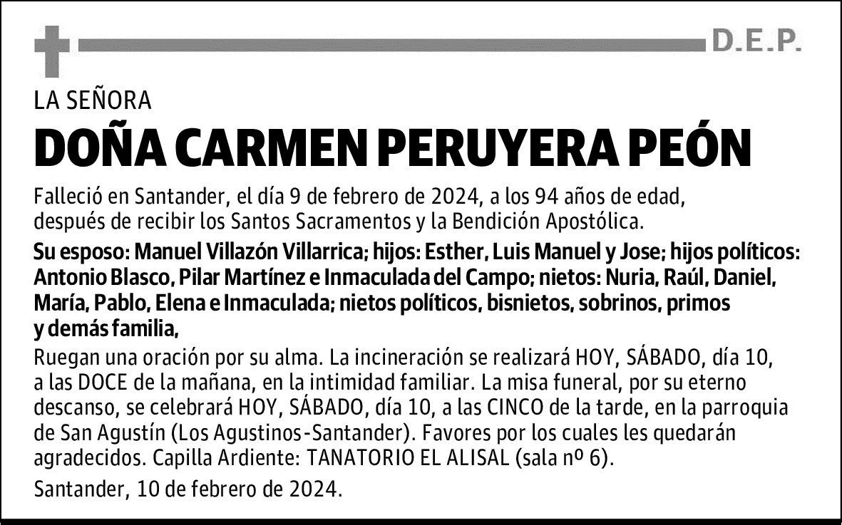 DOÑA CARMEN PERUYERA PEÓN
