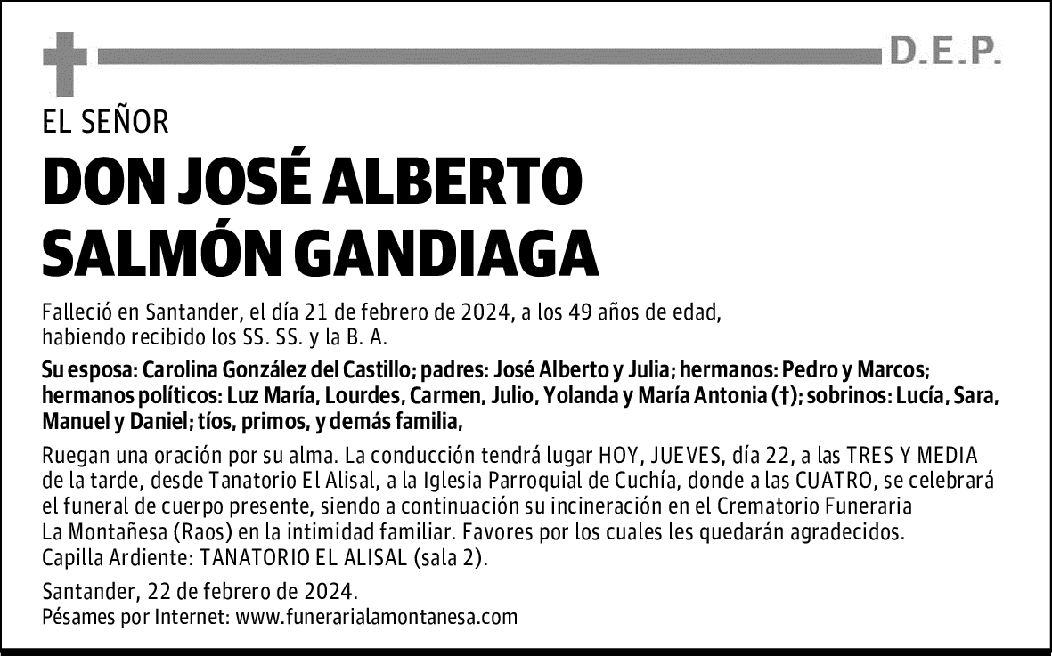 DON JOSÉ ALBERTO SALMÓN GANDIAGAGA