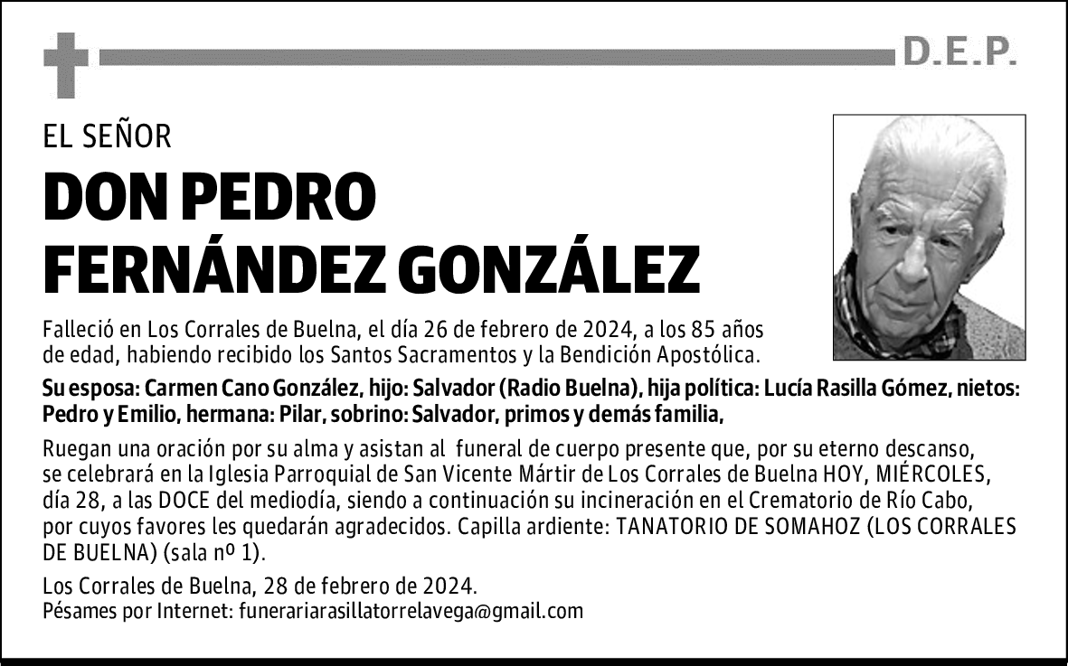 DON PEDRO FERNÁNDEZ GONZÁLEZ