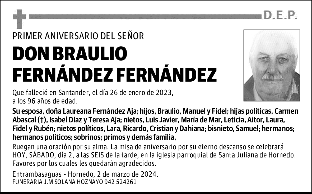 DON BRAULIO FERNÁNDEZ FERNÁNDEZ
