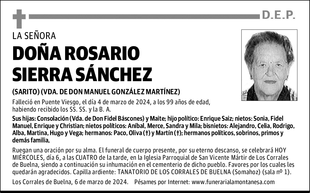 DOÑA ROSARIO SIERRA SÁNCHEZ