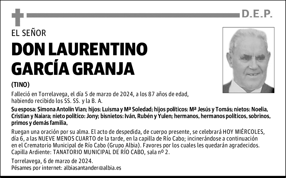 DON LAURENTINO GARCÍA GRANJA