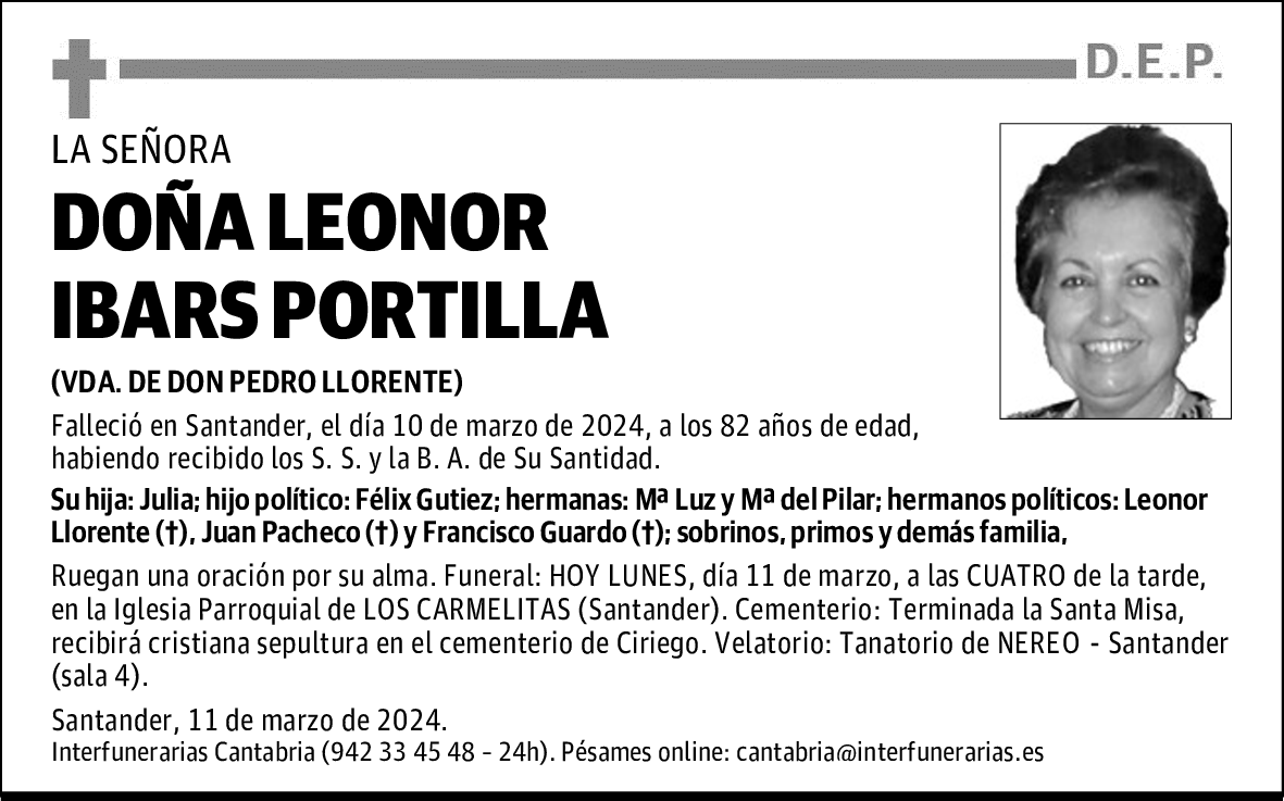 DOÑA LEONOR IBARS PORTILLA