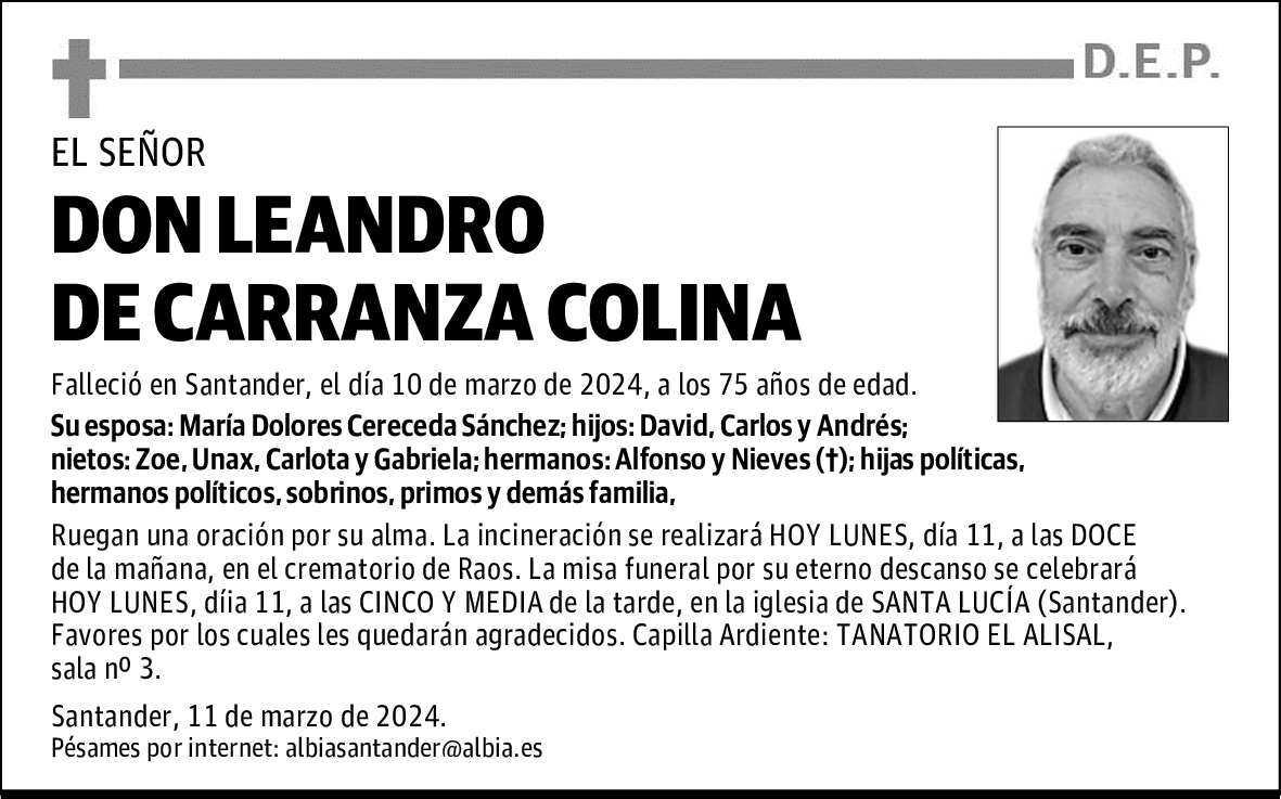 DON LEANDRO DE CARRANZA COLINA