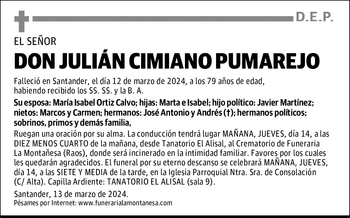 DON JULIÁN CIMIANO PUMAREJO