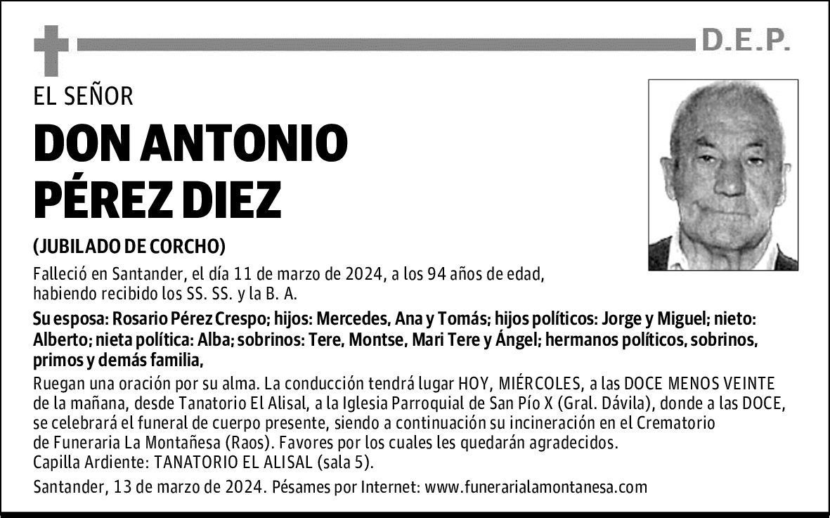 DON ANTONIO PÉREZ DIEZ