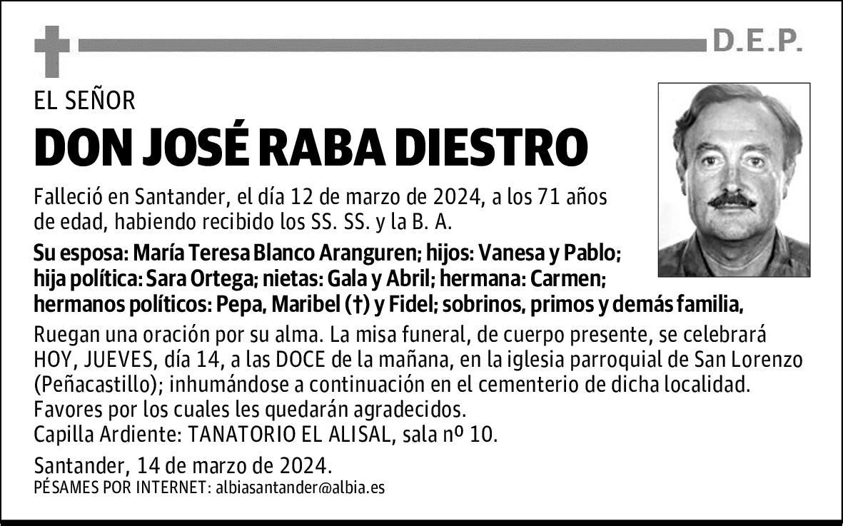 DON JOSÉ RABA DIESTRO