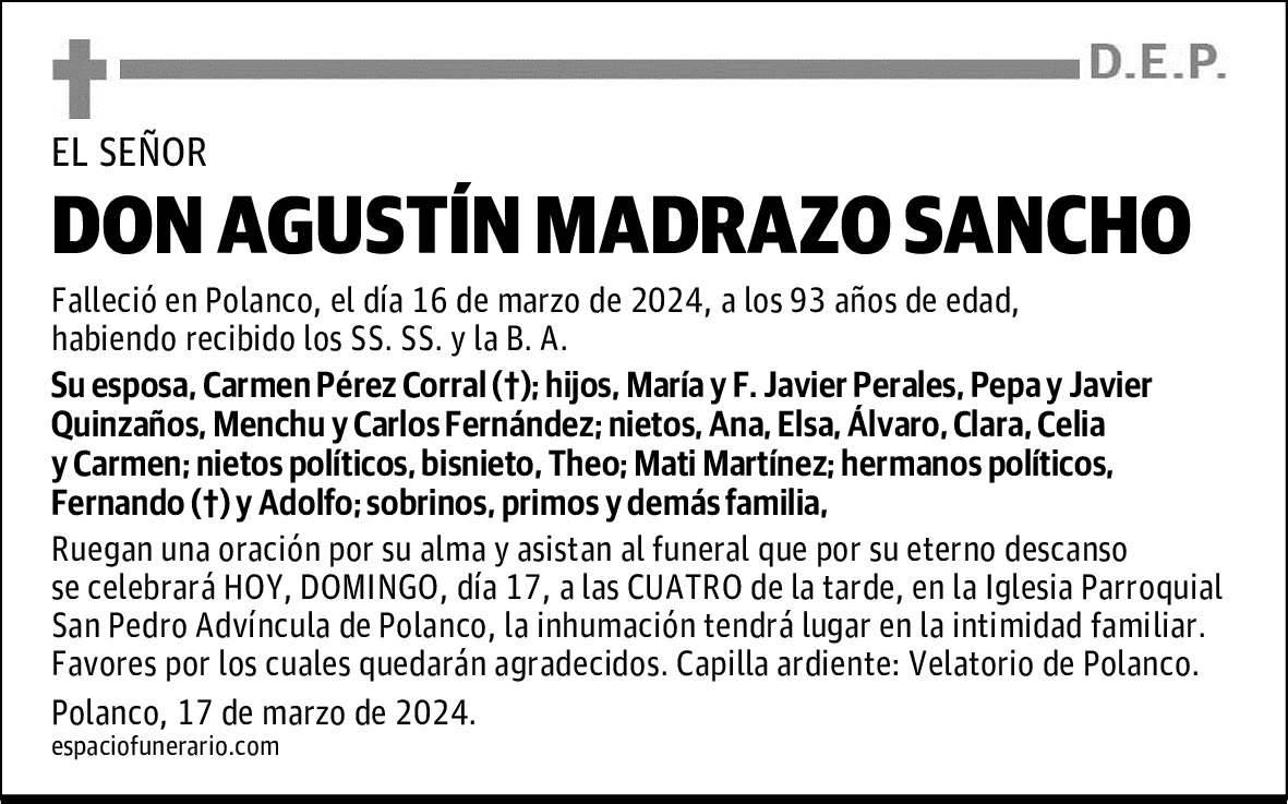 DON AGUSTÍN MADRAZO SANCHO