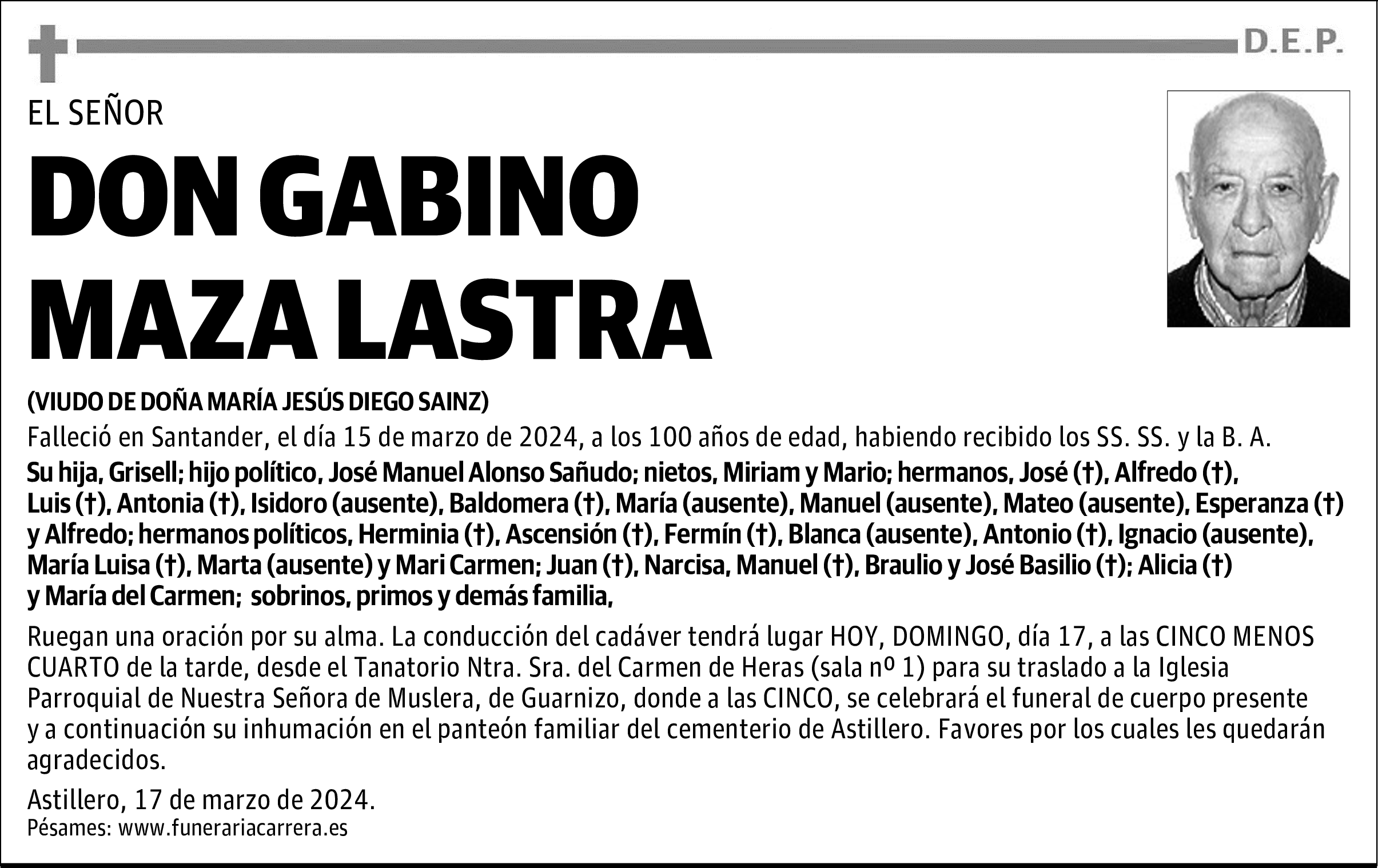 DON GABINO MAZA LASTRA