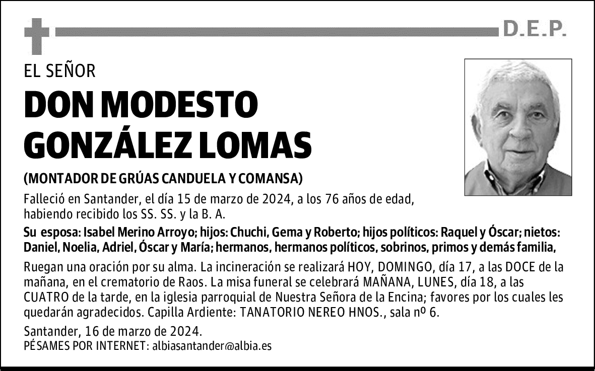 DON MODESTO GONZÁLEZ LOMAS