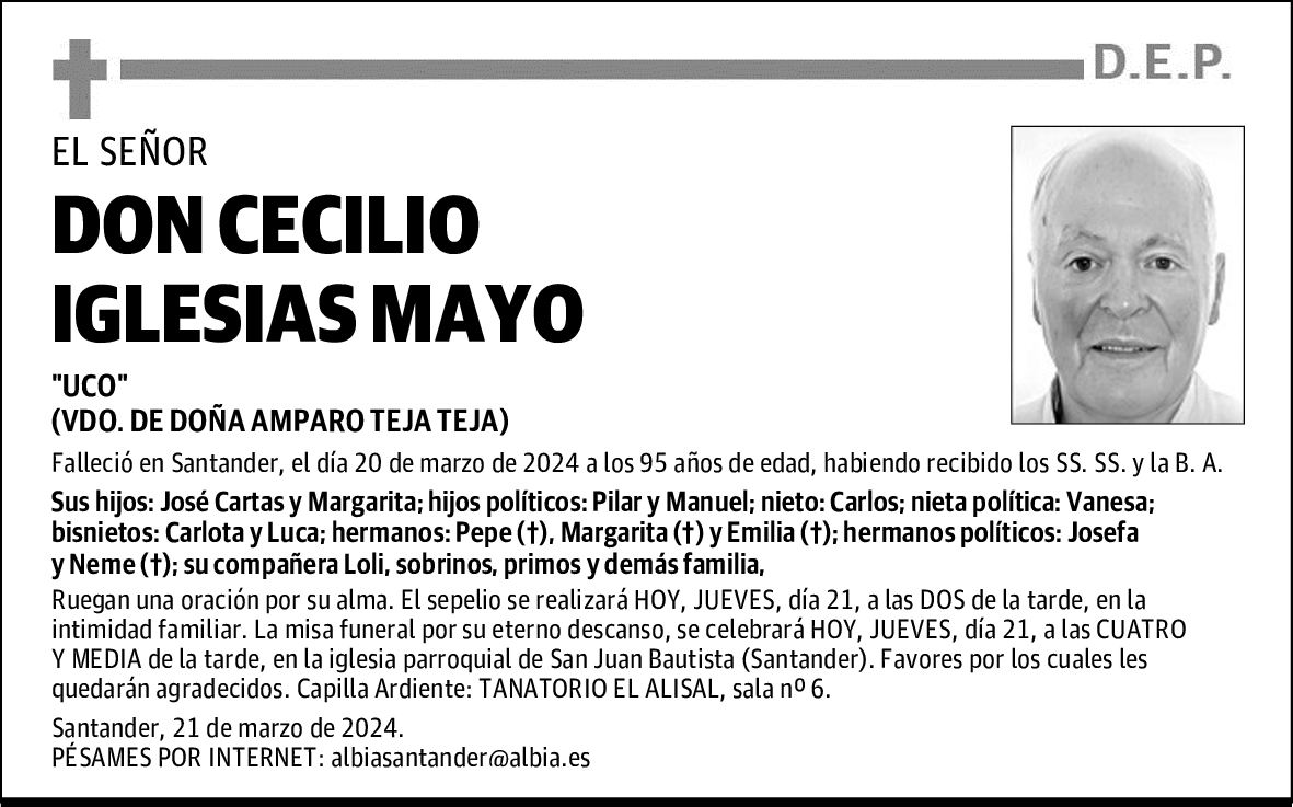 DON CECILIO IGLESIAS MAYO