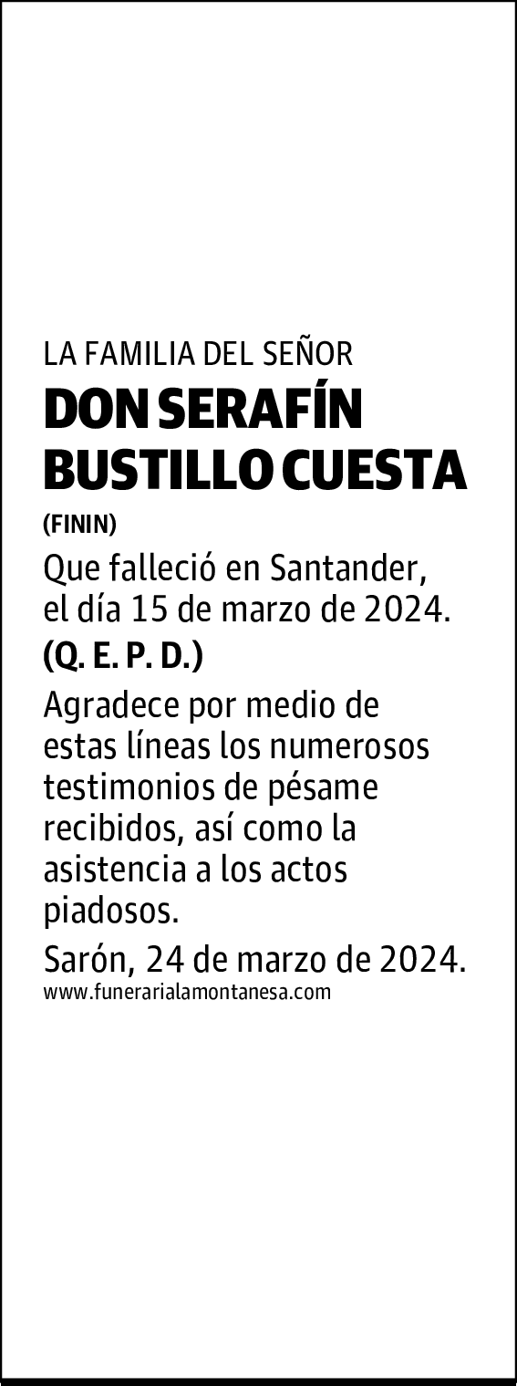 DON SERAFÍN BUSTILLO CUESTA
