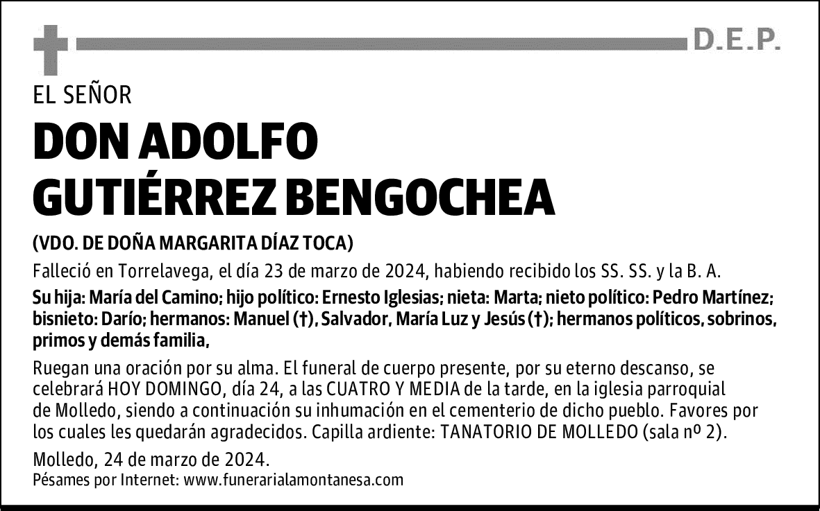 DON ADOLFO GUTIÉRREZ BENGOCHEA