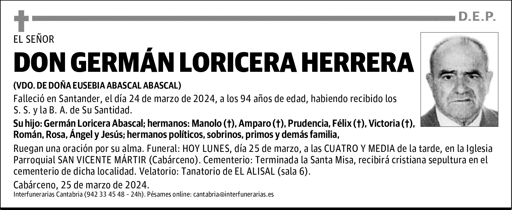 DON GERMÁN LORICERA HERRERA