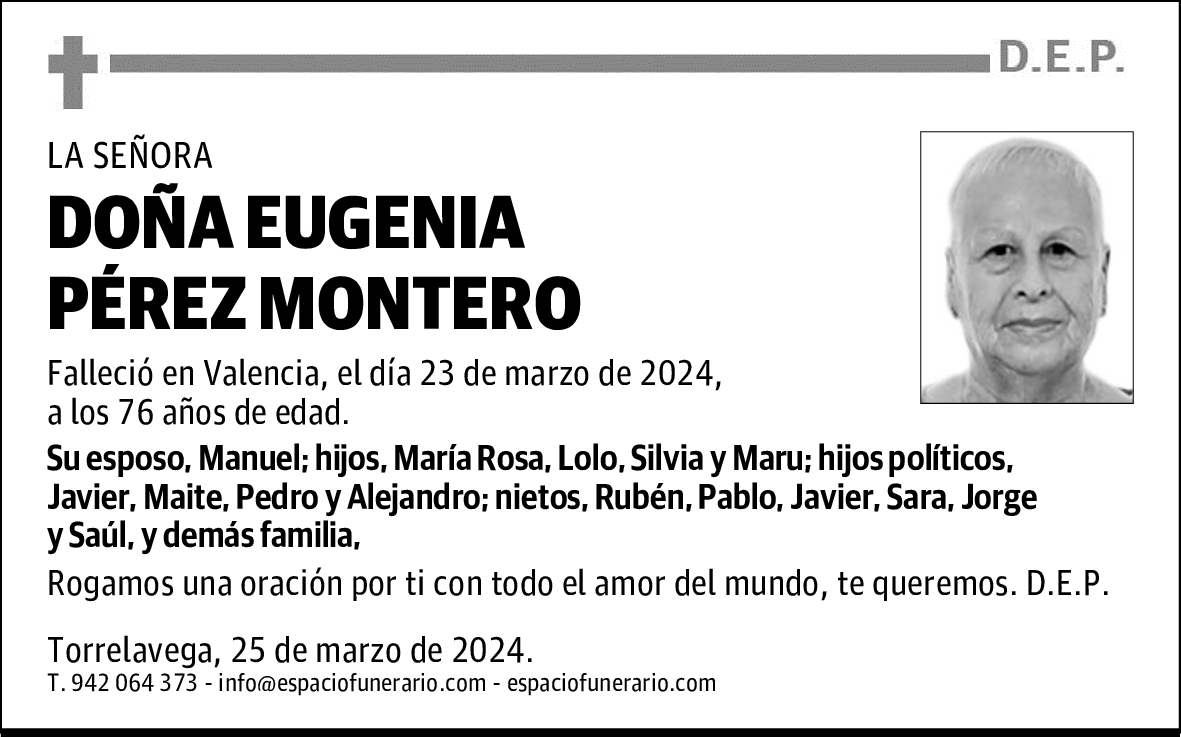 DOÑA EUGENIA PÉREZ MONTERO