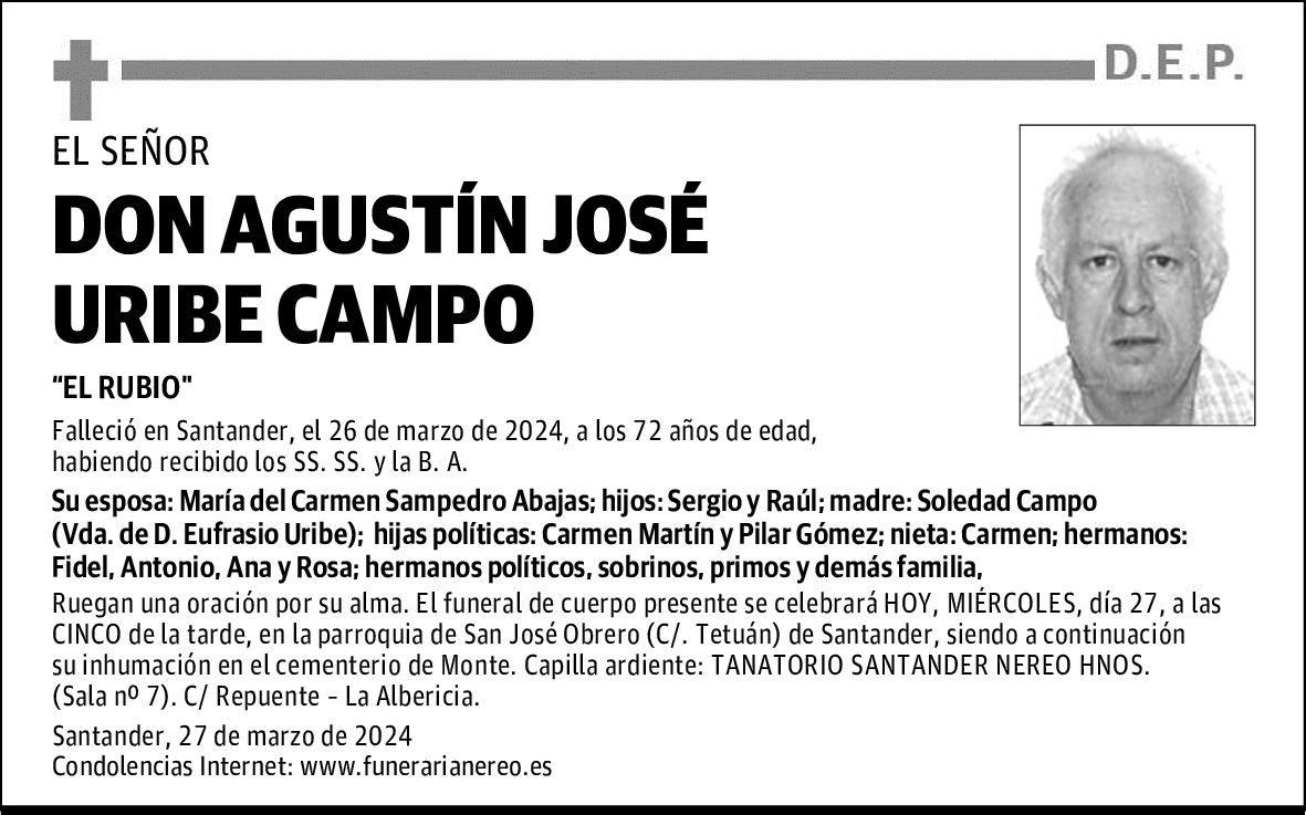 DON AGUSTÍN JOSÉ URIBE CAMPO