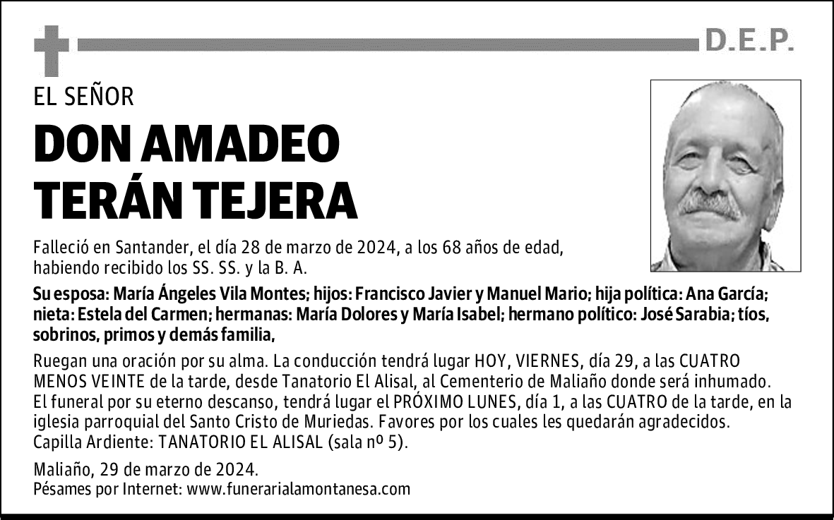 DON AMADEO TERÁN TEJERA