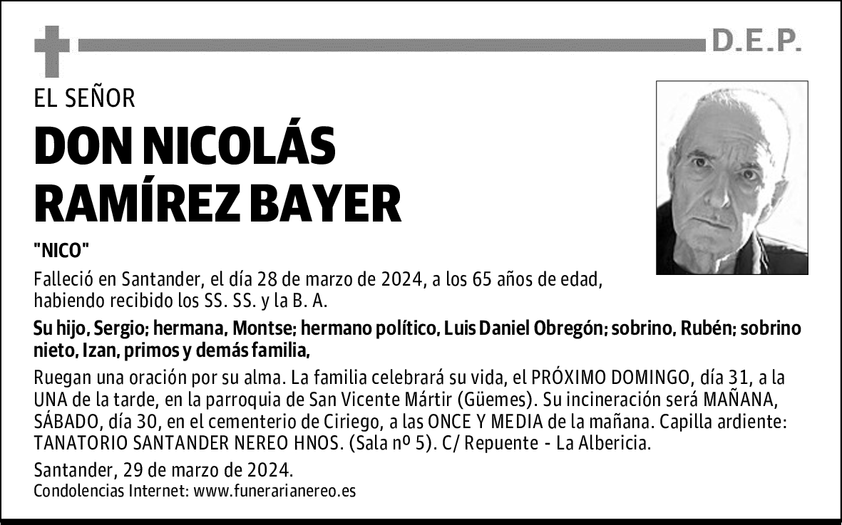 DON NICOLÁS RAMÍREZ BAYER