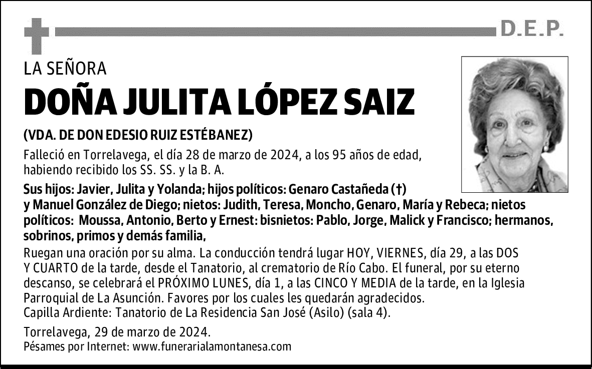 DOÑA JULITA LÓPEZ SAIZ