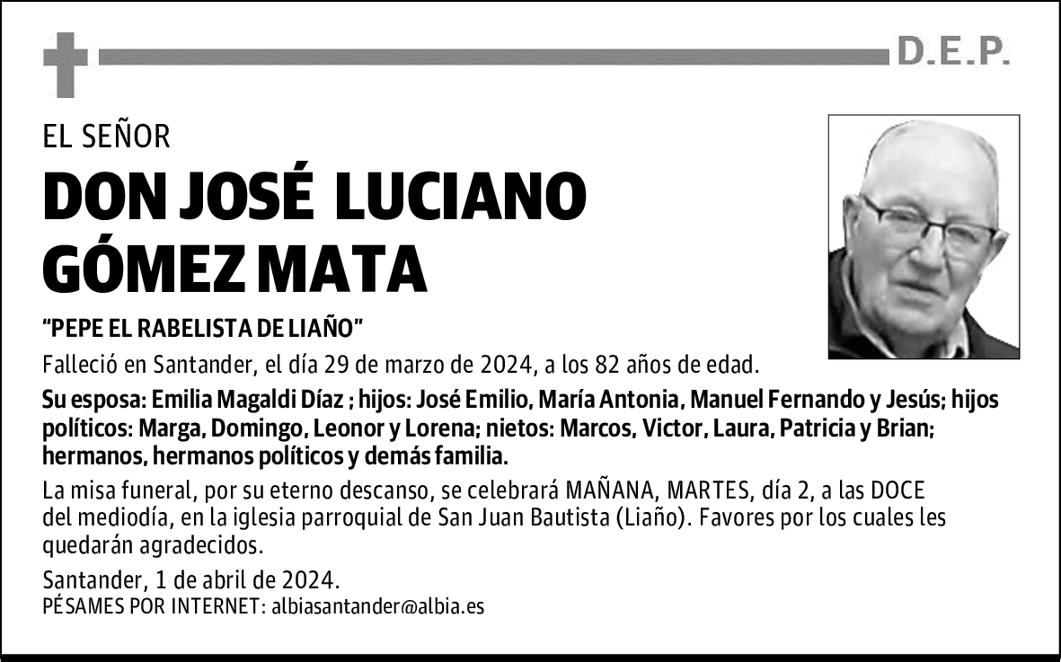 DON JOSÉ LUCIANO GÓMEZ MATA