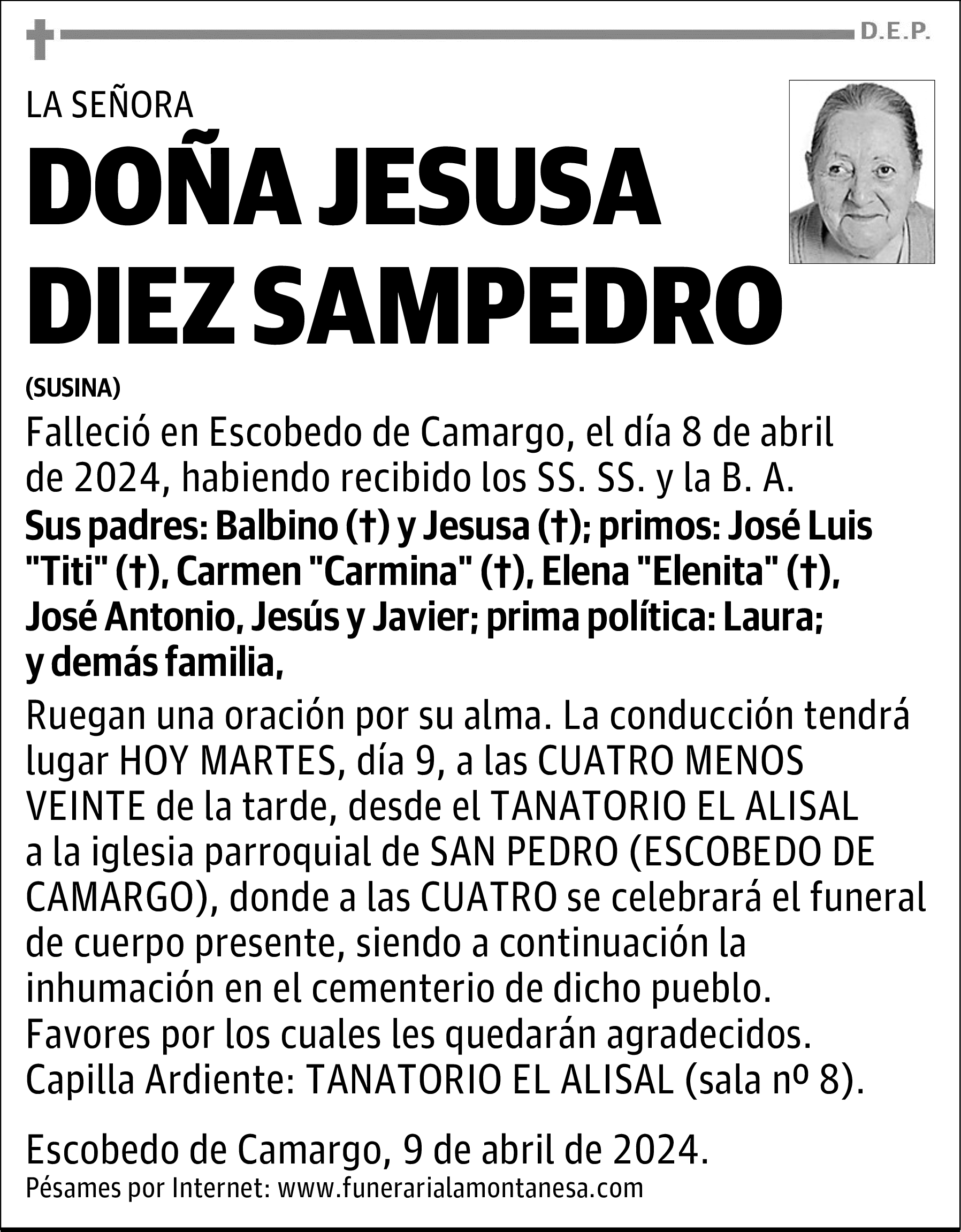 DOÑA JESUSA DIEZ SAMPEDRO