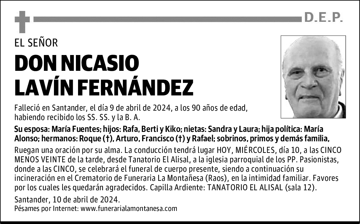 DON NICASIO LAVÍN FERNÁNDEZ