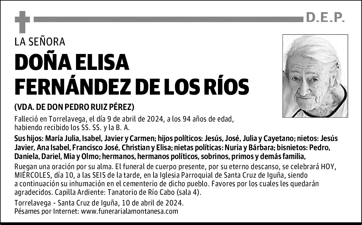DOÑA ELISA FERNÁNDEZ DE LOS RÍOS