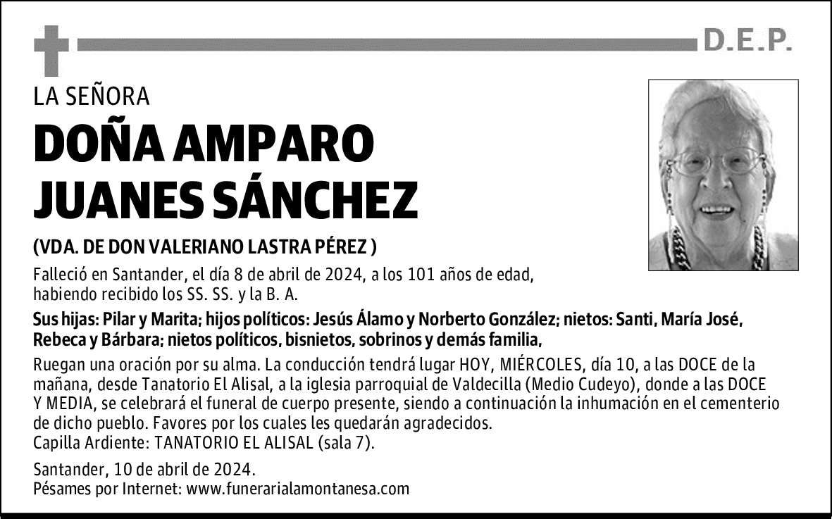 DOÑA AMPARO JUANES SÁNCHEZ