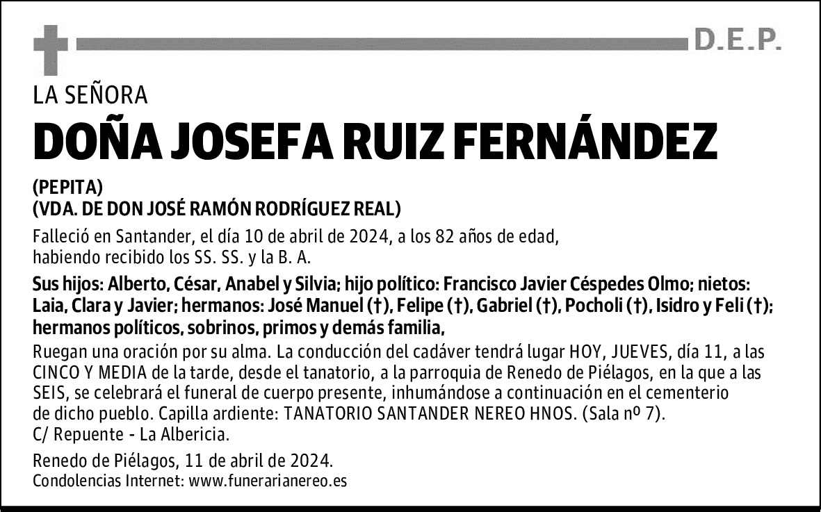 DOÑA JOSEFA RUIZ FERNÁNDEZ