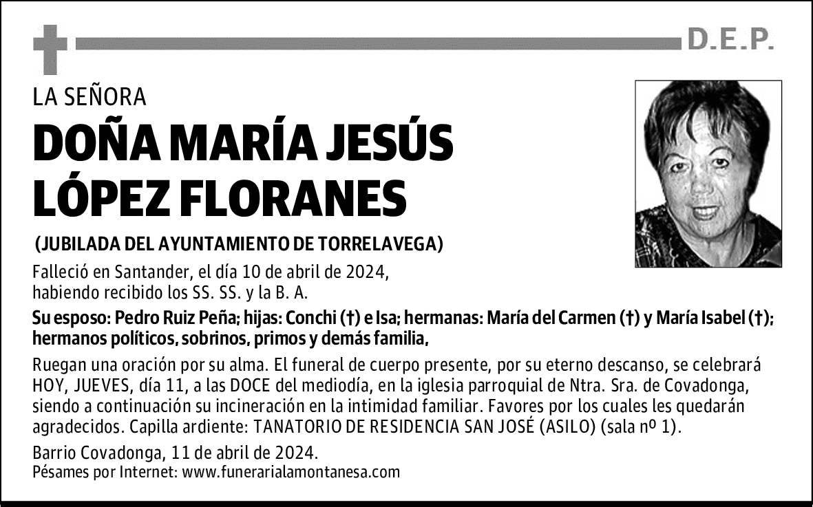 DOÑA MARÍA JESÚS LÓPEZ FLORANES