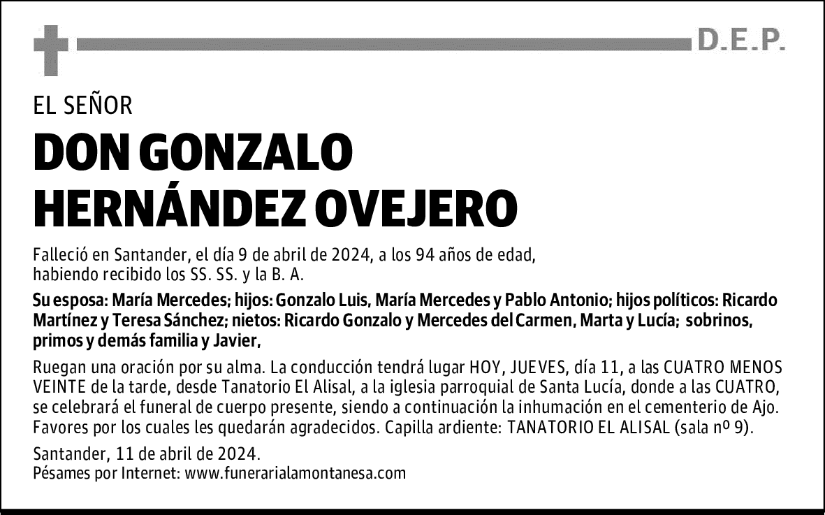 DON GONZALO HERNÁNDEZ OVEJERO